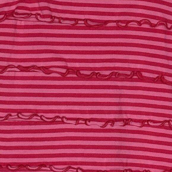 Hanna Andersson Dress‎ Girls 4 100 Pink Red Stripe Layered Lettuce Trim Summer - Picture 4 of 7